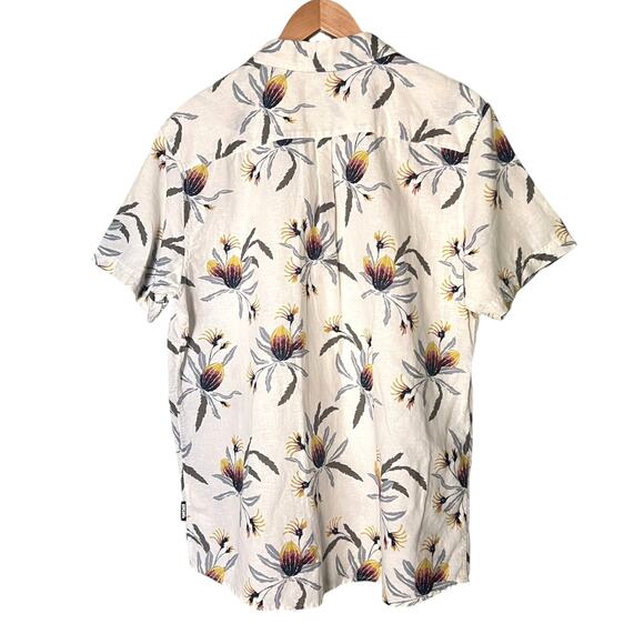 Rip Curl Men's Large Linen Cotton Blend Hawaiian Casual Button-Down Shirt - Picture 4 of 9